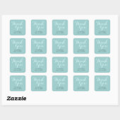 Blauwgroen blauwe bruiloft dank u Stickers (Vel)