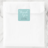 Blauwgroen blauwe bruiloft dank u Stickers (Tas)