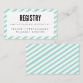 Blauwgroen Blauwe Carnaval Stripes Registry Insert Informatiekaartje (Voorkant / Achterkant)