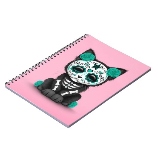 Blauwgroen blauwe dag van de dode keuken, roze notitieboek (Linkerzijde)