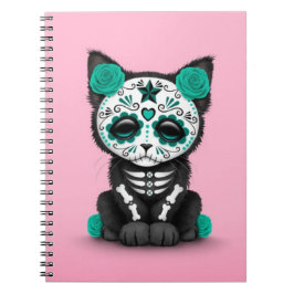 Blauwgroen blauwe dag van de dode keuken, roze notitieboek