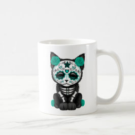 Blauwgroen blauwe dag van de dode Kitten Cat Koffiemok