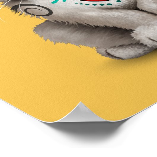 Blauwgroen blauwe dag van de dode suikerschedel poster (Hoek)