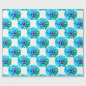 Blauwgroen Blauwe Daisy Cadeaupapier (Vlak)