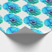 Blauwgroen Blauwe Daisy Cadeaupapier (Hoek)