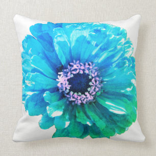 Blauwgroen Blauwe Daisy Kussen