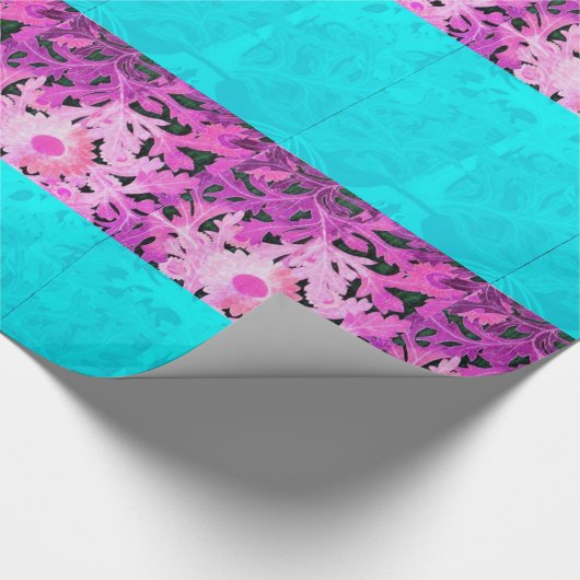 Blauwgroen BLAUWE DAISY-STROMEN PINK Cadeaupapier (Hoek)
