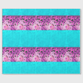 Blauwgroen BLAUWE DAISY-STROMEN PINK Cadeaupapier (Vlak)