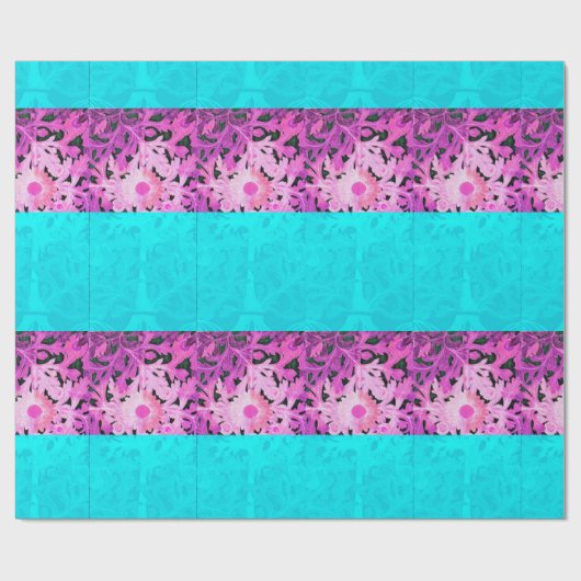 Blauwgroen BLAUWE DAISY-STROMEN PINK Cadeaupapier (Vlak)