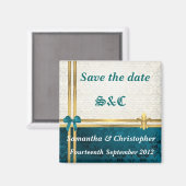 blauwgroen blauwe damp en goudkoolstof met uitzond magneet (Voorkant / Achterkant)