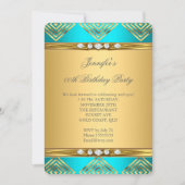 Blauwgroen blauwe deco Stripe Gold Diamond Kaart (Voorkant)