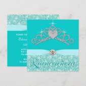 Blauwgroen Blauwe Diamant Tiara Blauwgroen Blauwe Kaart (Voorkant / Achterkant)