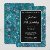Blauwgroen Blauwe Diamant Zwart en Wit 30ste Verja Kaart (Voorkant / Achterkant)