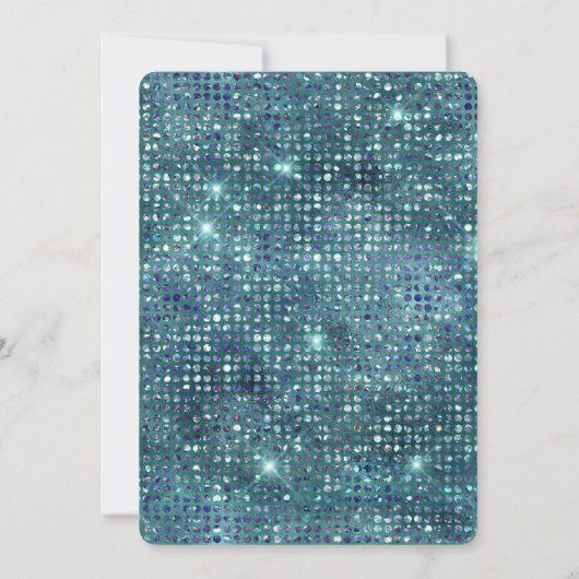 Blauwgroen Blauwe Diamant Zwart en Wit 30ste Verja Kaart (Achterkant)