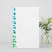 Blauwgroen blauwe  diamanten, blauwgroen blauwe ed briefpapier (Staand voorkant)