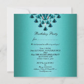 Blauwgroen blauwe diamantkralen kaart (Achterkant)