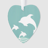 Blauwgroen blauwe dolfijnen in het afspeelpatroon ornament (voorkant)