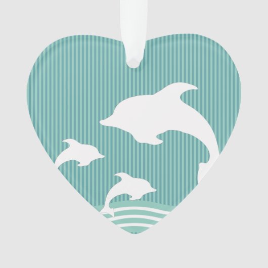 Blauwgroen blauwe dolfijnen in het afspeelpatroon ornament (voorkant)