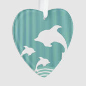 Blauwgroen blauwe dolfijnen in het afspeelpatroon ornament (voorkant)