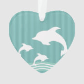 Blauwgroen blauwe dolfijnen in het afspeelpatroon ornament (achterkant)