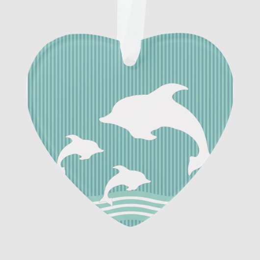 Blauwgroen blauwe dolfijnen in het afspeelpatroon ornament (achterkant)