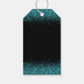 Blauwgroen blauwe dress Faux Glitter Quinceanera Cadeaulabel (Achterkant)