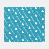 Blauwgroen blauwe, eenvoudige, persoonlijke herhal fleece deken (Voorkant (Horizontaal))