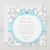 Blauwgroen Blauwe en Grijze Voetafdruk Baby Girl S Kaart (Achterkant)