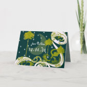 Blauwgroen Blauwe en Groene Pijnboom Save the Date (Voorkant)