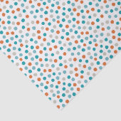 Blauwgroen, blauwe en Oranje pokstippen Weefselpap Tissuepapier (Detail)