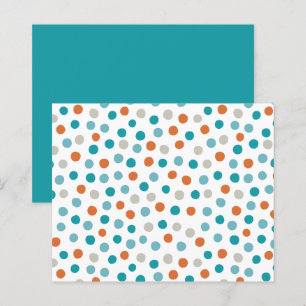 Blauwgroen, blauwe en Oranje polka dots papier vel