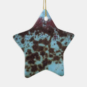 Blauwgroen blauwe en Paarse achtergrond Keramisch Ornament (Rechts)