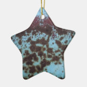 Blauwgroen blauwe en Paarse achtergrond Keramisch Ornament (Links)