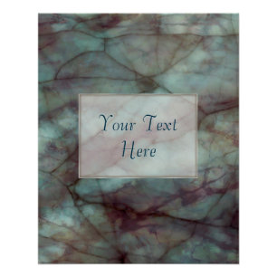Blauwgroen blauwe en Paarse fluorite marmer Poster