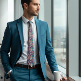 Blauwgroen Blauwe en paarse Glitter Agaat Stropdas