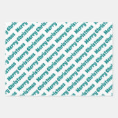 Blauwgroen blauwe en witte bomen Vroege kerstvakan Inpakpapier Vel (Voorkant 3)