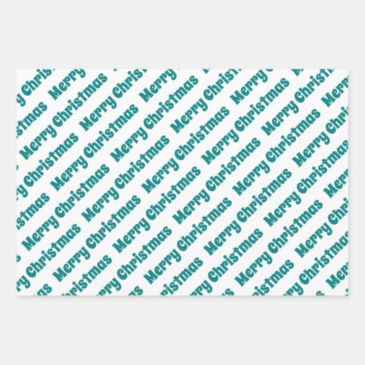 Blauwgroen blauwe en witte bomen Vroege kerstvakan Inpakpapier Vel (Voorkant 3)