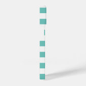 Blauwgroen blauwe en witte nautische strepen, aang iPhone hoesje (Rechterkant)