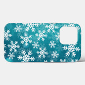 Blauwgroen blauwe en witte sneeuwvlokken Case-Mate iPhone case (Achterkant (horizontaal))
