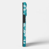 Blauwgroen blauwe en witte sneeuwvlokken Case-Mate iPhone case (Achterkant / Rechts)
