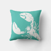Blauwgroen Blauwe en Witte Verweerde Kreeft Surf S Kussen (Achterkant)