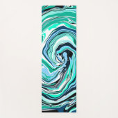 Blauwgroen, blauwe en witte zwepen Vloeiende kunst Yogamat (Voorkant)