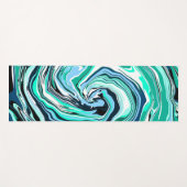 Blauwgroen, blauwe en witte zwepen Vloeiende kunst Yogamat (Voorkant (horizontaal))