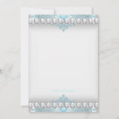 Blauwgroen Blauwe en Zilveren Diamanten Prinses Qu Kaart (Achterkant)