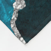 Blauwgroen Blauwe en Zilveren Marmeren Agaat Fleece Deken (Hoek)