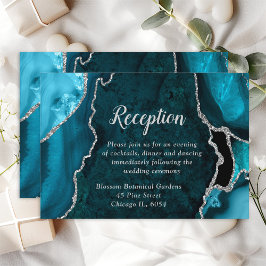 Blauwgroen blauwe en zilveren paardenweddenschappe informatiekaartje