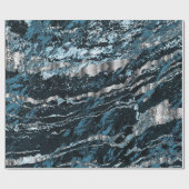 Blauwgroen blauwe en zilverkleurige textuur cadeaupapier (Vlak)