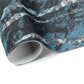 Blauwgroen blauwe en zilverkleurige textuur cadeaupapier (Rol Hoek)