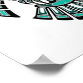 Blauwgroen blauwe en zwarte Haida Spirit Owl Poster (Hoek)