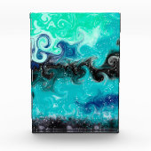 Blauwgroen, blauwe en zwarte marmertruien fotoblokken (Voorkant)